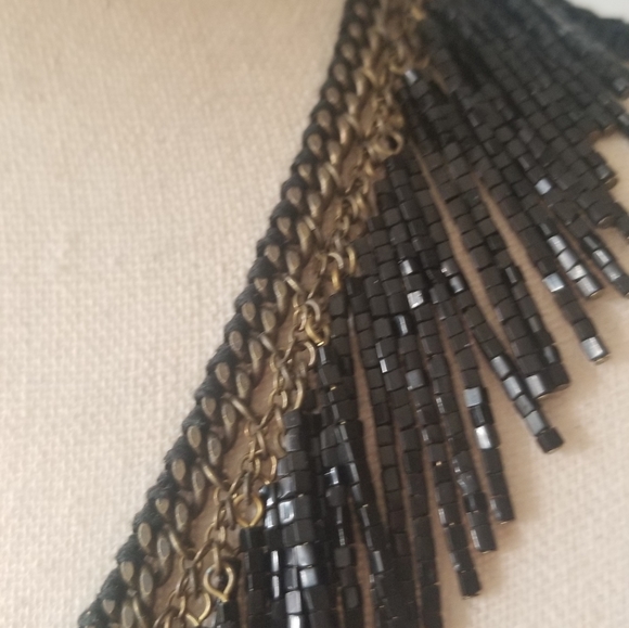 ⚜ Black Fringes Statement Necklace ⚜ - Picture 6 of 9